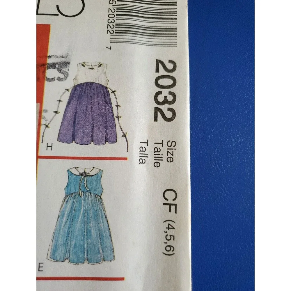 VTG McCalls 2032 Sewing Pattern Girls Dress (8 Great Looks) Size 4-5-6 UNCUT